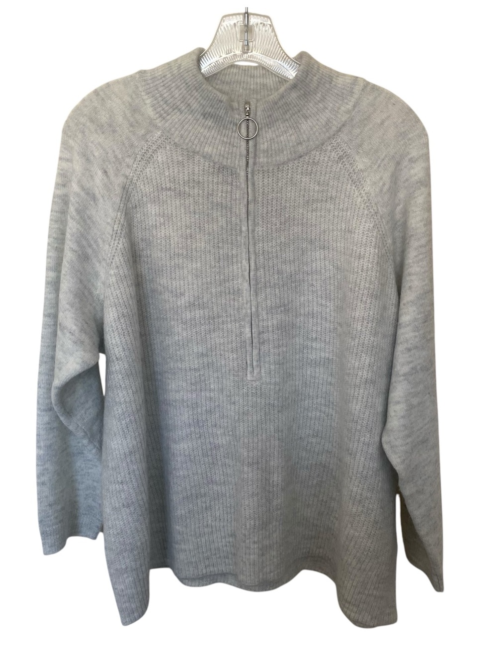 Light Gray Half-Zip Women's Sweater